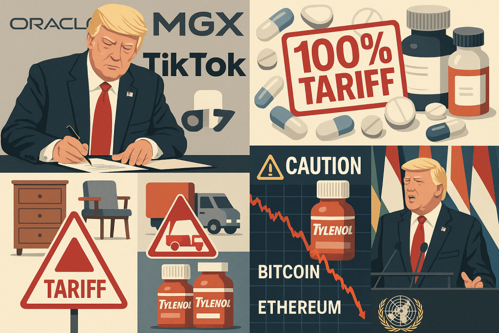 Weekly wrap: TikTok deal, pharma tariffs, crypto crash and Nvidia OpenAI deal